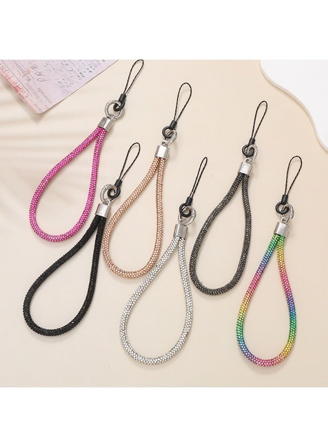 NIBEMINENT Beaded Phone Lanyard, Anti Lost Removable Wrist Strap, Sparkling Rhinestones Bracelet Pendant, Phone Keychain Lanyard,K2641/Seven Colors - Image 2