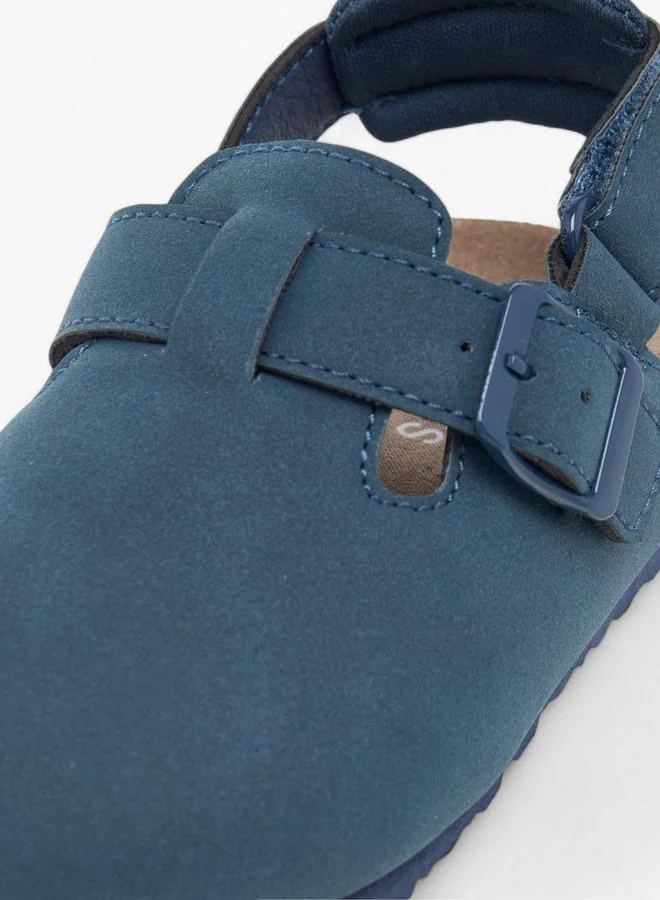 جونيورز Solid Sandals With Hook And Loop Closure