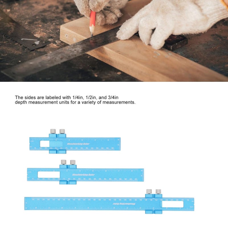 Aluminum Alloy T Type Scribing Ruler Multifunctional Marking Tool for Woodworking DIY Furniture Carpentry - Image 4