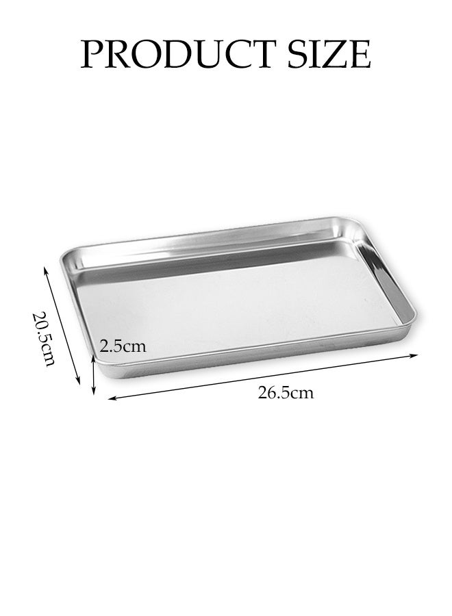 DUNISO Nonstick Bakeware, Stainless Steel Toaster Oven Tray Quarter Sheet Pan,Non Toxic & Healthy, Rust Free & Mirror Finish, Easy Clean & Dishwasher Safe - Image 2