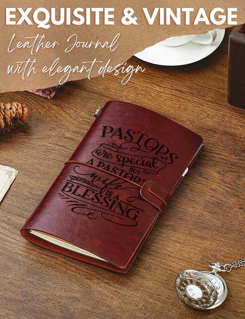 INNObeta Pastors Wife Appreciation Gifts for Women Gifts for First Lady Leather Journal Notebook Embossed Travel Diary Lined Planner 7x5 Inches - Image 3