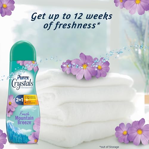 Purex Crystals In-Wash Scent Booster, Fresh Mountain Breeze, 21 oz (Pack of 4), Long-Lasting Freshness & Odor Elimination Technology - Image 4