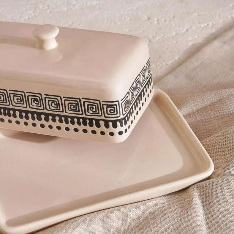 Pan Home طبق زبدة إيليني العرقي - أسود وبيج - Image 3