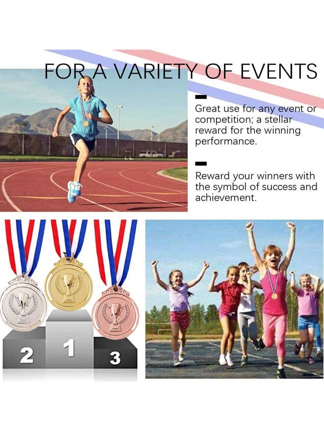 Award Metal Kids Winner Medals for Kids, Gold Silver and Bronze Medals with Trophy Pattern 1st 2nd 3rd Prizes for Sports Award, Competitions, Party Favors and Decorations(3Pcs)  - Image 3