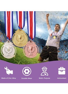 Generic Award Metal Kids Winner Medals for Kids, Gold Silver and Bronze Medals with Trophy Pattern 1st 2nd 3rd Prizes for Sports Award, Competitions, Party Favors and Decorations(3Pcs)  - Image 5