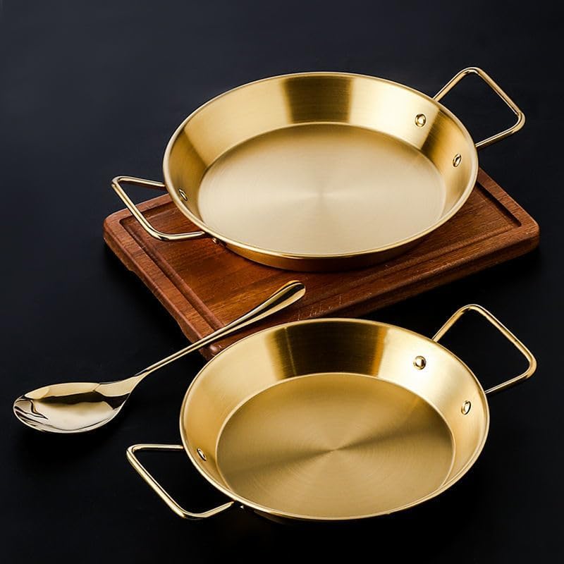 Stainless steel pan with two handles, one-piece durable design for everyday cooking and ideal heat distribution, rust-resistant material suitable for modern kitchens (size 20) - Image 4