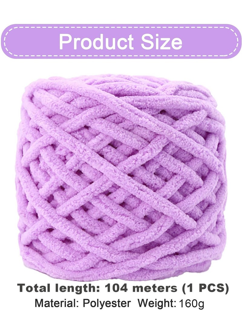 MileMelo 2-Piece Knitting Wool Yarn,Knitting Yarn Coarse Yarn for Crochet, Soft Chunky Yarn for Projects Making Plush Balls Handmade Bags Sweaters Shoes Hats Blankets Scarves Purple  - Image 2