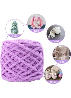 MileMelo 2-Piece Knitting Wool Yarn,Knitting Yarn Coarse Yarn for Crochet, Soft Chunky Yarn for Projects Making Plush Balls Handmade Bags Sweaters Shoes Hats Blankets Scarves Purple  - Image 5