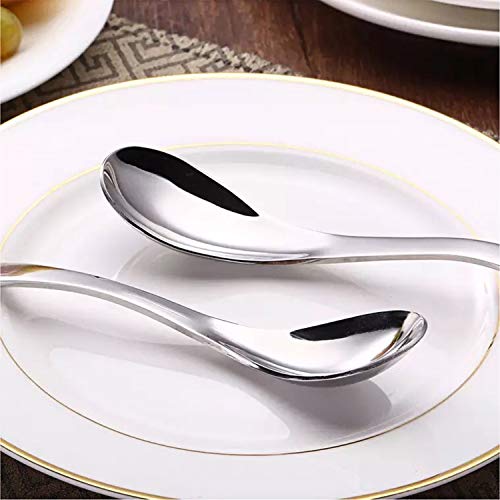 AOOSY 6-Piece Heavy Weight Soup Spoons,Stainless Steel Asian Soup Spoon with Ergonomic Short Handle for Ramen, Curry, Cereals - Image 2