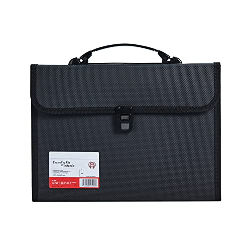 JIZISO Legal Size 13 Pocket Accordian File Organizer Expanding File Folder for FC A4 Paper, Briefcase File Case with Durable Handle & Buckle Closure for School Home & Business (Black-2) - Image 2
