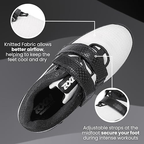 RXN Hercules Weightlifting Shoes for Men and Women - WLS-4 Weight Lifting Shoes for Powerlifting, Deadlifting & Crossfit - Strap and Lace-Up Gym Shoes - Non-Slip Olympic Lifting Shoes (Black/Grey, 3) - Image 3