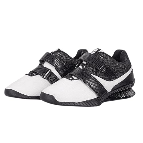 RXN Hercules Weightlifting Shoes for Men and Women - WLS-4 Weight Lifting Shoes for Powerlifting, Deadlifting & Crossfit - Strap and Lace-Up Gym Shoes - Non-Slip Olympic Lifting Shoes (Black/Grey, 3) - Image 1
