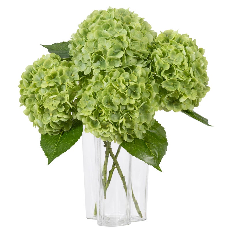 DuHouse 3Pcs Large Hydrangea Artificial Flowers20 inch Latex Real Touch Hydrangeas Lifelike Hydrangea Flower for Home Wedding Bouquets Centerpieces Party Living Room DecorationGreen - Image 2