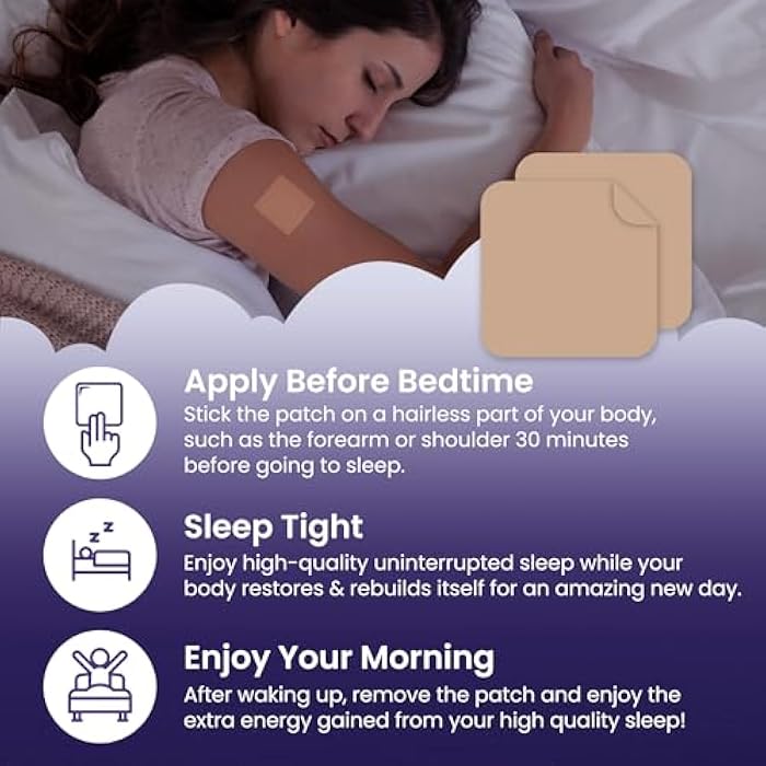 PATCH4U Sleep Patches for Adults Extra Strength | Easy-to-Apply Sleep Patch with Melatonin & Valerian | Relax & Wake Up Refreshed | Long-Lasting Night Comfort for Men & Women | 42 Patches - Image 4