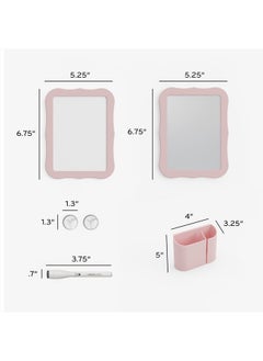 U Brands Locker Accessories Kit, Back to School Essentials, Blush, 6-Piece, Includes Whiteboard, Mirror, and Organizing Supplies  - Image 2