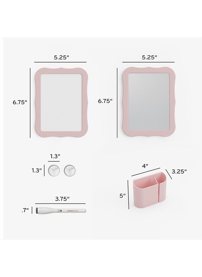 U Brands Locker Accessories Kit, Back to School Essentials, Blush, 6-Piece, Includes Whiteboard, Mirror, and Organizing Supplies  - Image 2