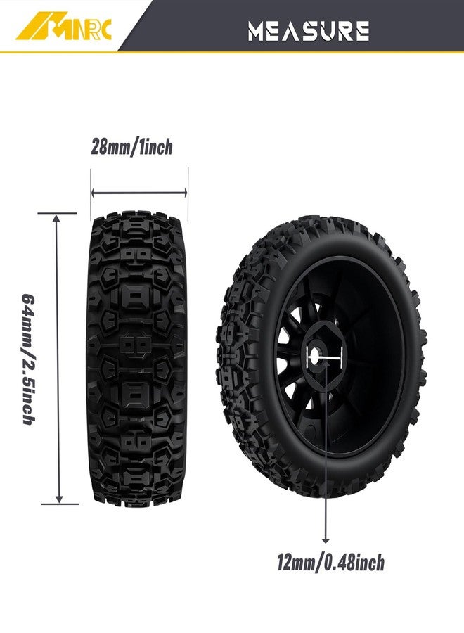 NMNRC Pre-Glued Plastic Rim Wheels and Tires Compatible with Arrma 1/16 Mojave Grom 4X4 RTR Series Upgrades Part Black - Image 5