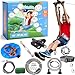 Hyponix Sporting Zip Line Kit for Kids and Adults 100120  150200 ft Up to 350 Lbs Rustproof Stainless Steel Quick Setup with Ratchet Safety Harness Backyard Adventure Fun Includes Climbing Holds - Image 4
