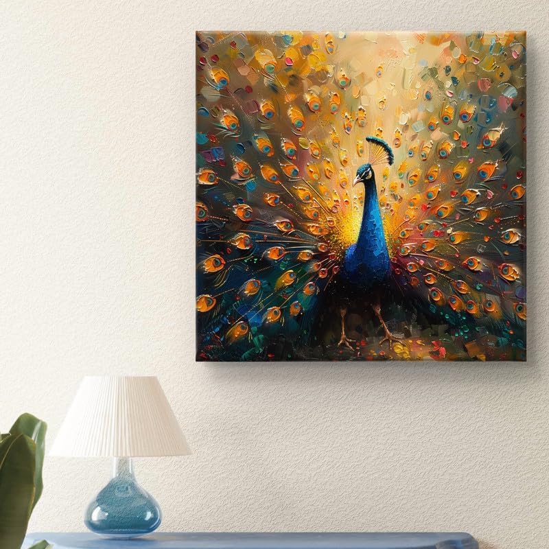 SAF SAF Wooden Framed Peacock Canvas Wall decor Painting for Home and office || Home décor Painting,Living Room, Bedroom,Office Room Decor - Painting for Wall DecorationCV-38112  - Image 3