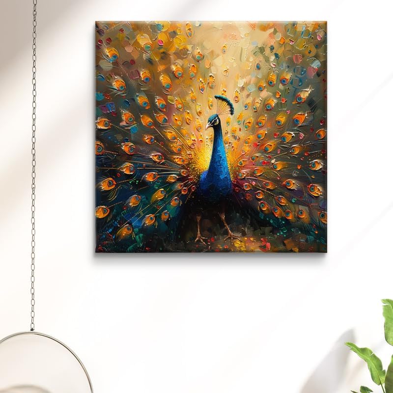 SAF SAF Wooden Framed Peacock Canvas Wall decor Painting for Home and office || Home décor Painting,Living Room, Bedroom,Office Room Decor - Painting for Wall DecorationCV-38112  - Image 4