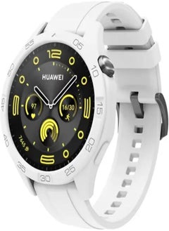 Fekra Case + Strap 2 In 1 For Huawei Watch GT5 46mm | GT4 46mm High Quality Silicon Watch Protector Shell And Band One Color Watchband Case (White)