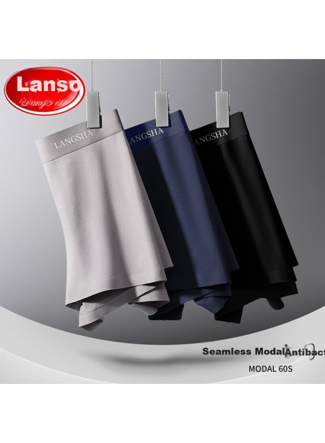 LANG SHA Langsha Men's Modal Smooth And Comfortable Ai Grass Antibacterial Mid-waist Men's Boxer Briefs Men's Four-corner Shorts - Image 2