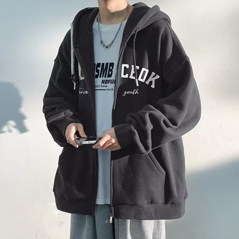 American Hooded Cardigan Sweatshirt For Boys And Men Spring And Autum Sports Trendy Brand Jacket Tops Jacket - Image 5