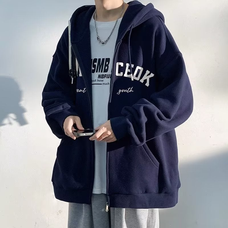 American Hooded Cardigan Sweatshirt For Boys And Men Spring And Autum Sports Trendy Brand Jacket Tops Jacket - Image 4