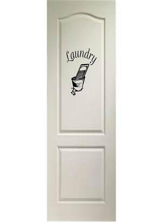 Creative Signs N Designs ملصقات أبواب فينيلية (أسود) بتصميمات إبداعية لغسيل الملابس مع دلو الغسيل - Image 3