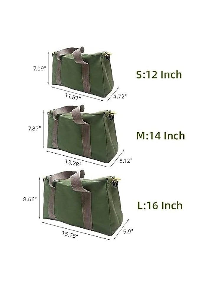 erorex Canvas Wide Mouth Handbag, Portable Zippered Tool Bag, Large Capacity Tool Tote Storage Pouch for Electricians, Portable Tool Organizer, Men's Tool Bag (14 in)  - Image 2