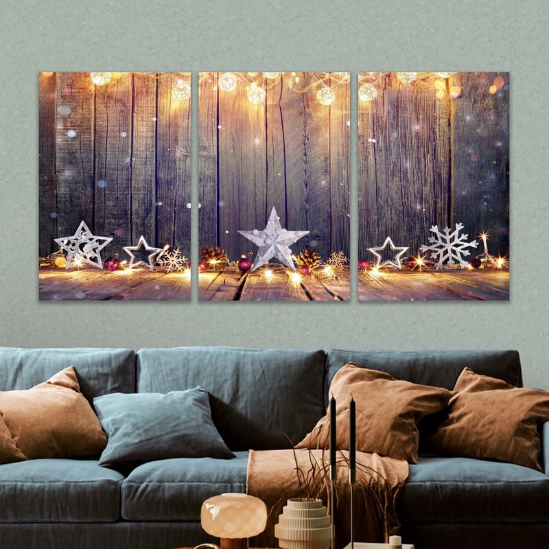 Marktna Three luxurious modern canvas prints with a hollow frame, measuring (90×40), three pieces - Image 1