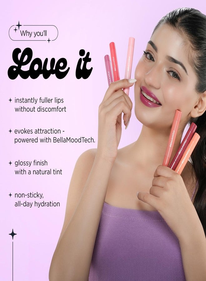 BELLAVITA All Hearts Lip Plumper | Hydrating Plumping Gloss | Natural Tint & Shine | BellaMood Tech | Paraben Free Lip Gloss | Pink Promise | 1.2g - Image 3