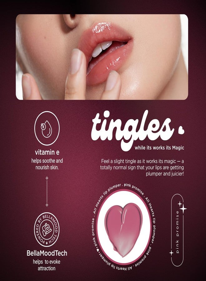 BELLAVITA All Hearts Lip Plumper | Hydrating Plumping Gloss | Natural Tint & Shine | BellaMood Tech | Paraben Free Lip Gloss | Pink Promise | 1.2g - Image 4