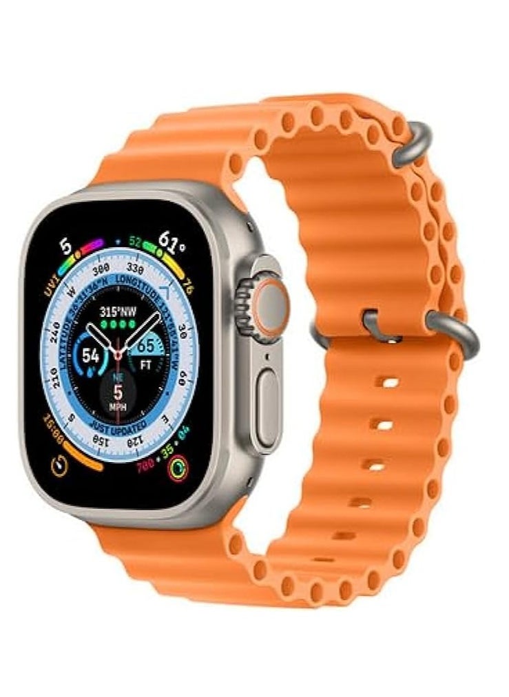 Generic Ocean Band ultra strap 49mm 45mm 44mm 42mm Men Women, Soft Silicone Sport Band Replacement Strap for smart Watch Ultra2/Ultra Watch Series SE 9 8 7 SE 6 5 4 3 2 1 - orange  - Image 1