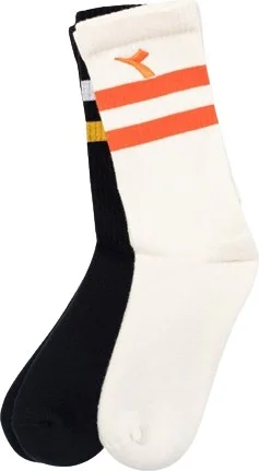 ديادورا 2 Pack Striped Crew Socks W Cream Color Black Women's 2-Piece Socks - D202014-976