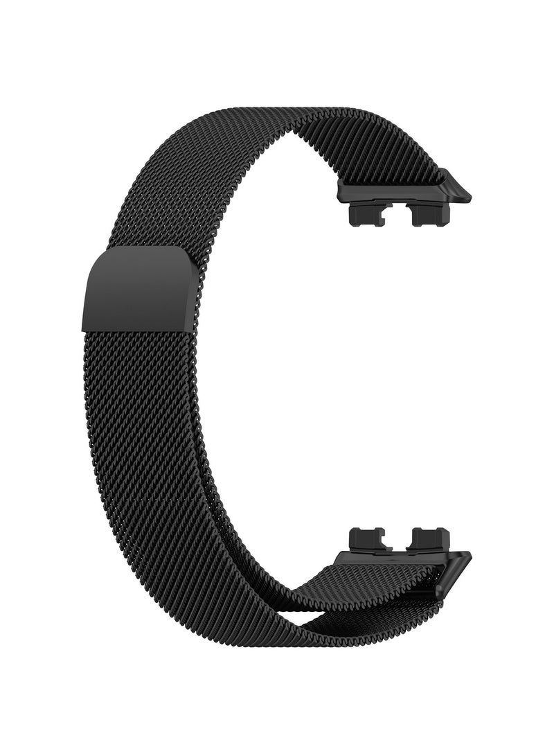 Straps Compatible with Huawei Band 10,Band 9,Band 8 Stainless Steel Band for Men,Women,Black - Image 2