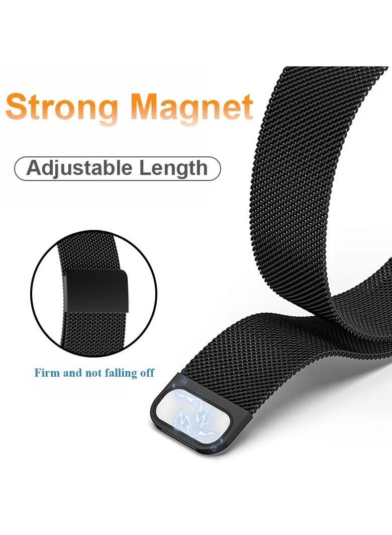 Straps Compatible with Huawei Band 10,Band 9,Band 8 Stainless Steel Band for Men,Women,Black - Image 5