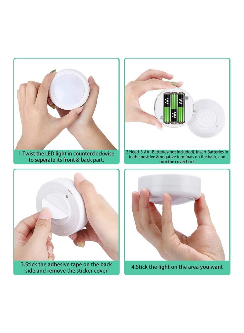 SOLARAE 6 Pack Puck Light with 2 Remote Control, RGB 13 Colors Changing LED Wireless LED Under Cabinet Lighting Push Lights Closet Light Battery Powered Lights Under Counter Lighting 3 AA Battery - Image 5