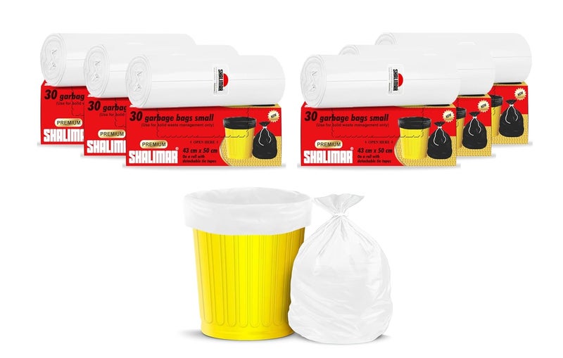 shalimar Shalimar Premium Lavender Fragrance Scented Garbage Bags Small Size 17x19 Inches180 Bags Pack of 6 Rolls with 30 Bags Each for Dustbin BagTrash Bag White Perforated Box for Easy Dispensing  - Image 1