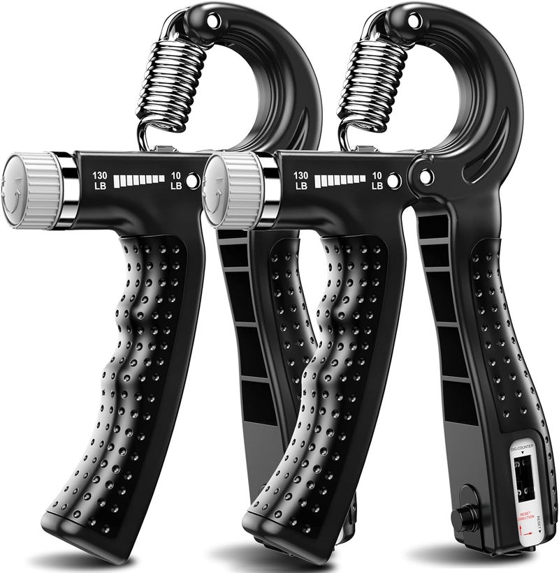 KDG Hand Grip Strengthener 2 Pack Adjustable Resistance 10-130 lbs Forearm Exerciser，Grip Strength Trainer for Muscle Building and Injury Recovery for Athletes - Image 1