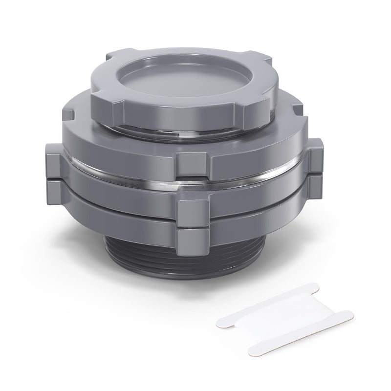 GASHER 1PC PVC 3 Bulkhead Tank Connector Adapter Fitting with Plugs Gasket for Water Tank Rain barrels Aquariums Bathtubs and Sink - Image 2