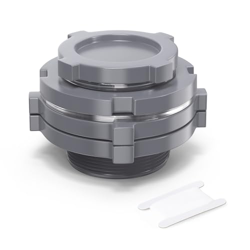 GASHER 1PC PVC 3 Bulkhead Tank Connector Adapter Fitting with Plugs Gasket for Water Tank Rain barrels Aquariums Bathtubs and Sink - Image 1
