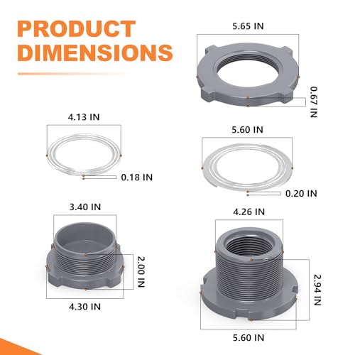 GASHER 1PC PVC 3 Bulkhead Tank Connector Adapter Fitting with Plugs Gasket for Water Tank Rain barrels Aquariums Bathtubs and Sink - Image 3