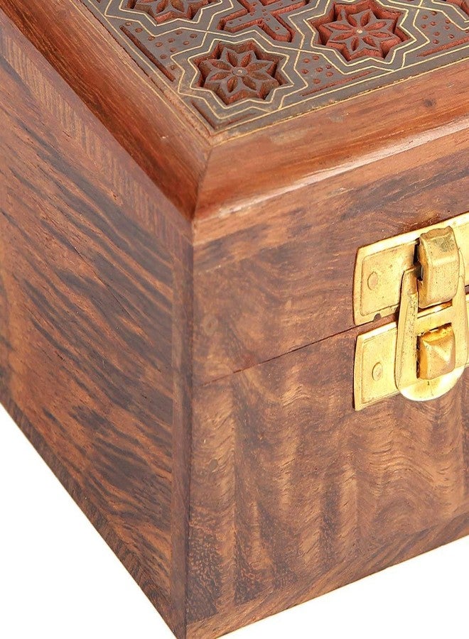 ات او اس 365 صندوق مجوهرات ITOS365، 4 × 4 × 2.25 بوصة | حامل مجوهرات خشبي صغير للأساور والخلاخيل والساعات | هدية للنساء - Image 3