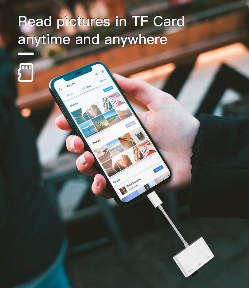 zoyuzan Camera Micro SD TF Memory Card Reader Lightning Male to USB3.0 Female Adapter OTG Cable for Apple iPhone 11 12 Mini max pro xs xr x se2 7 8plus Ipad air A Connector Flash Stick Drive Splitter - Image 3