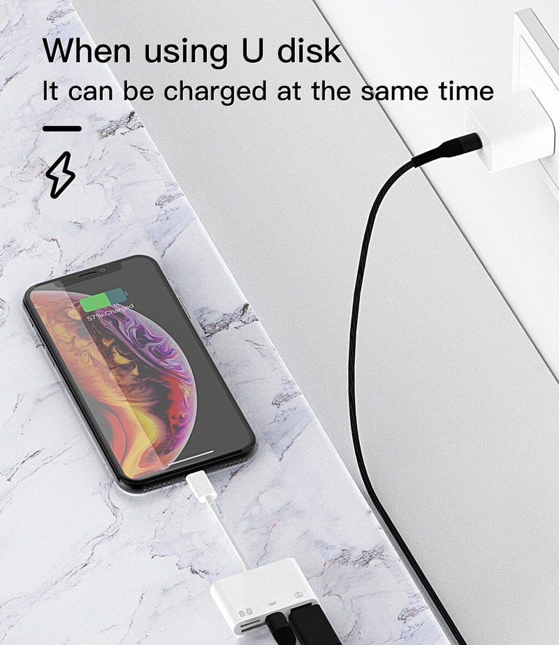 zoyuzan Camera Micro SD TF Memory Card Reader Lightning Male to USB3.0 Female Adapter OTG Cable for Apple iPhone 11 12 Mini max pro xs xr x se2 7 8plus Ipad air A Connector Flash Stick Drive Splitter - Image 5