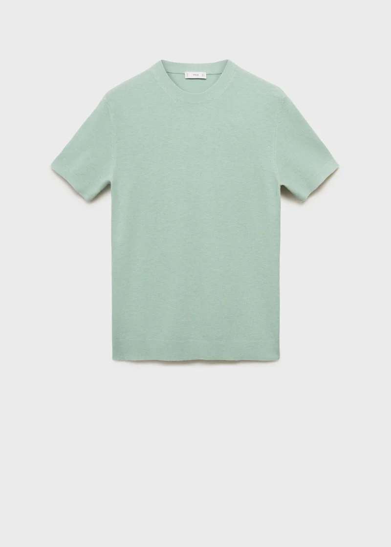 Mango Man Cotton fine-knit t-shirt