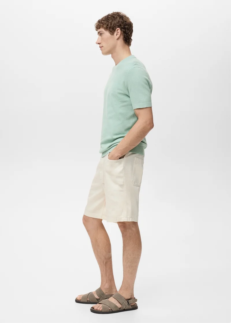 Mango Man Cotton fine-knit t-shirt