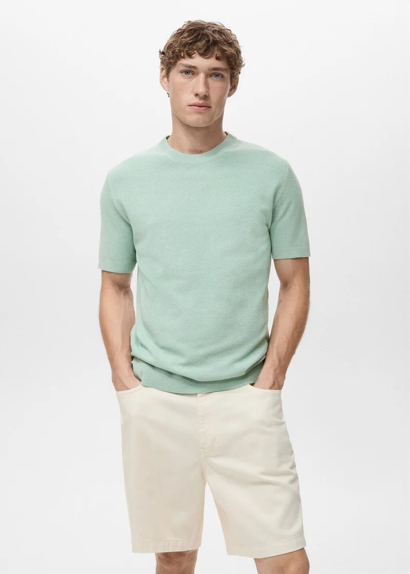Mango Man Cotton fine-knit t-shirt