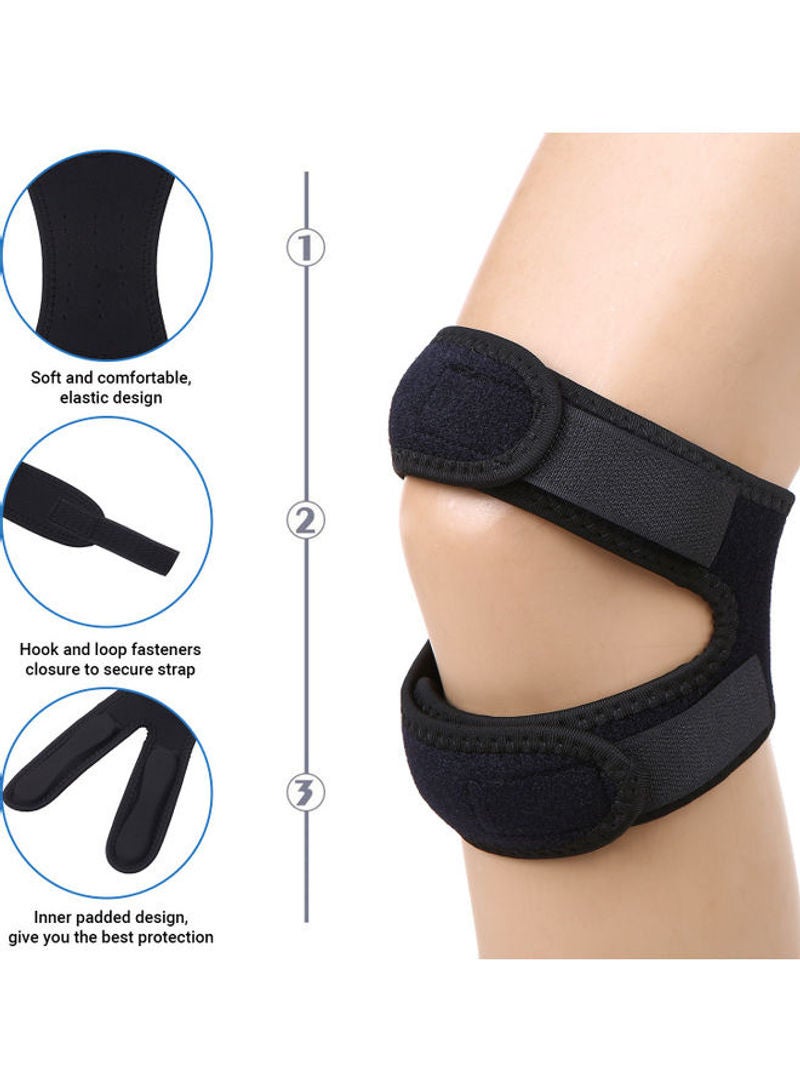 NIBEMINENT 2 Pack Patella Knee Strap Adjustable Pain Relief Patellar Tendon Support for Basketball Running Jumpers Black 16cm  - Image 2